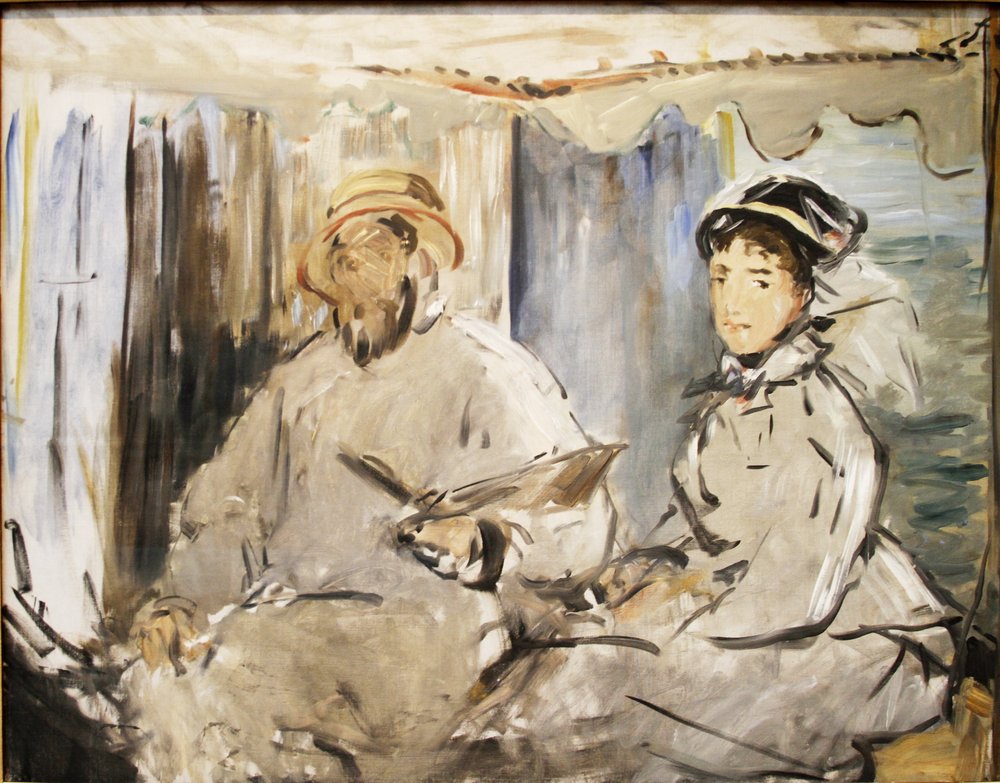 Monet nel suo studio da Édouard Manet