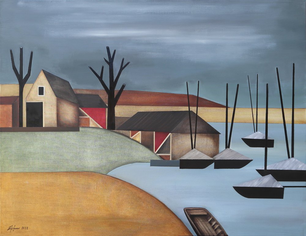 Il tranquillo porto del villaggio da Alexander Trifonov