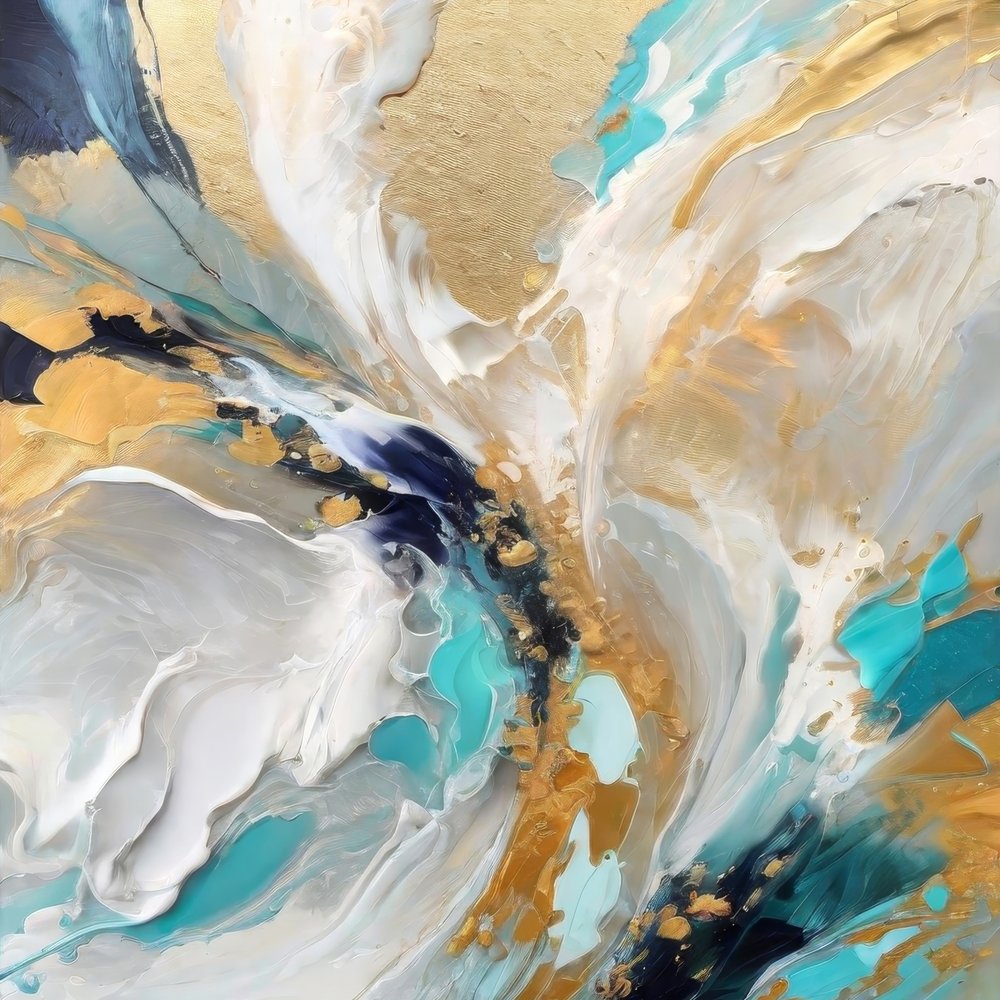 Dynamic Gold Teal Astratto da Alpenglow Workshop