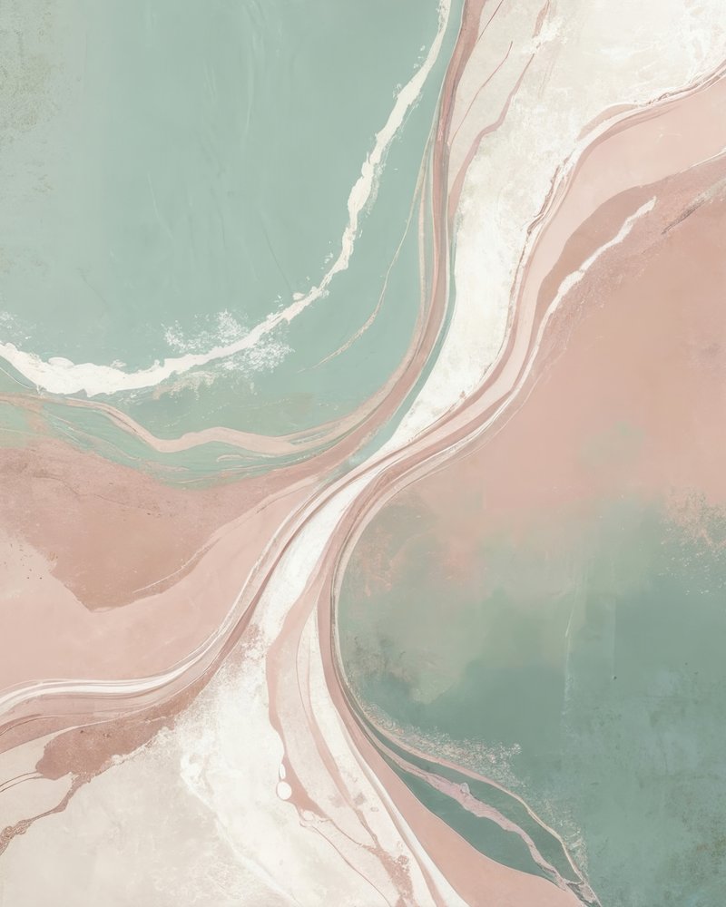Flusso di marmo verde e rosa da Alpenglow Workshop