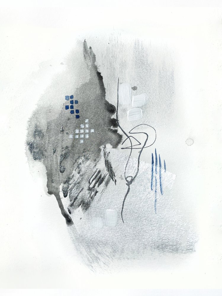 Astratto Grigio Fluido Blu da Alyson Storms