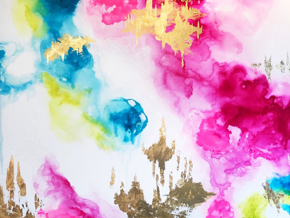 Inchiostro dorato, rosa e blu da Alyson Storms