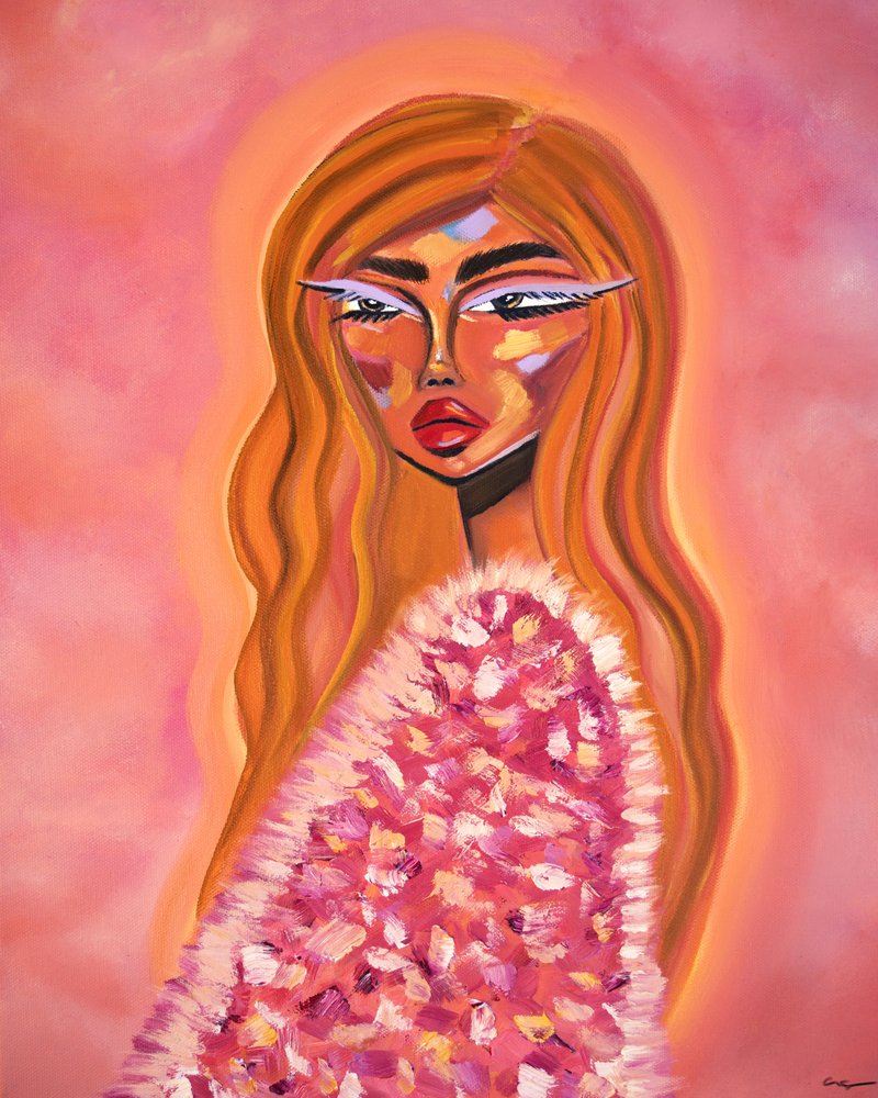 Glamour in pelliccia rosa da Amy Straley