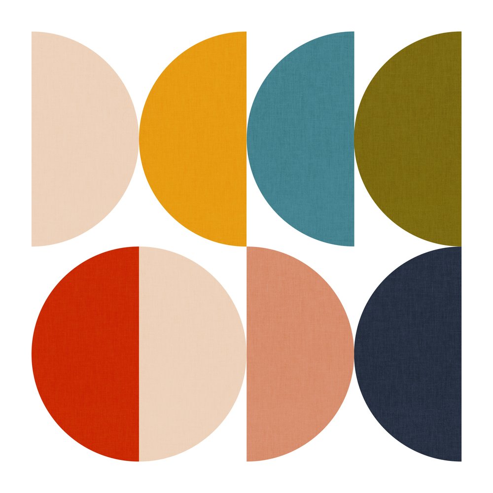 Giochi di colori geometrici in stile Mid-Century da Ana Rut Bre