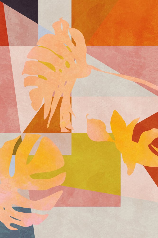 Foglie geometriche in stile Bauhaus in versione organica da Ana Rut Bre