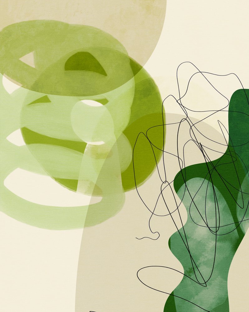 Linee dipinte verde e marrone chiaro 3 copie da Ana Rut Bre