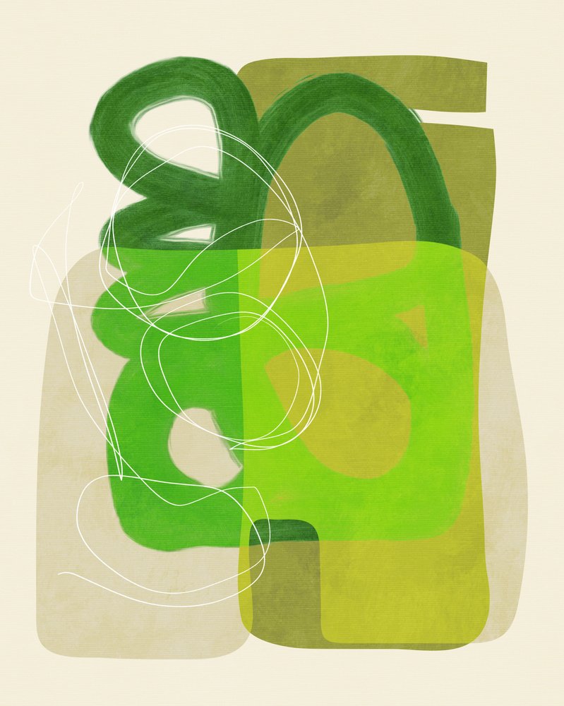 Linee dipinte verde e marrone chiaro 4 copie da Ana Rut Bre