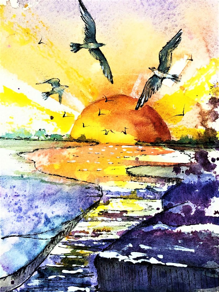 Un tramonto vivace sull
