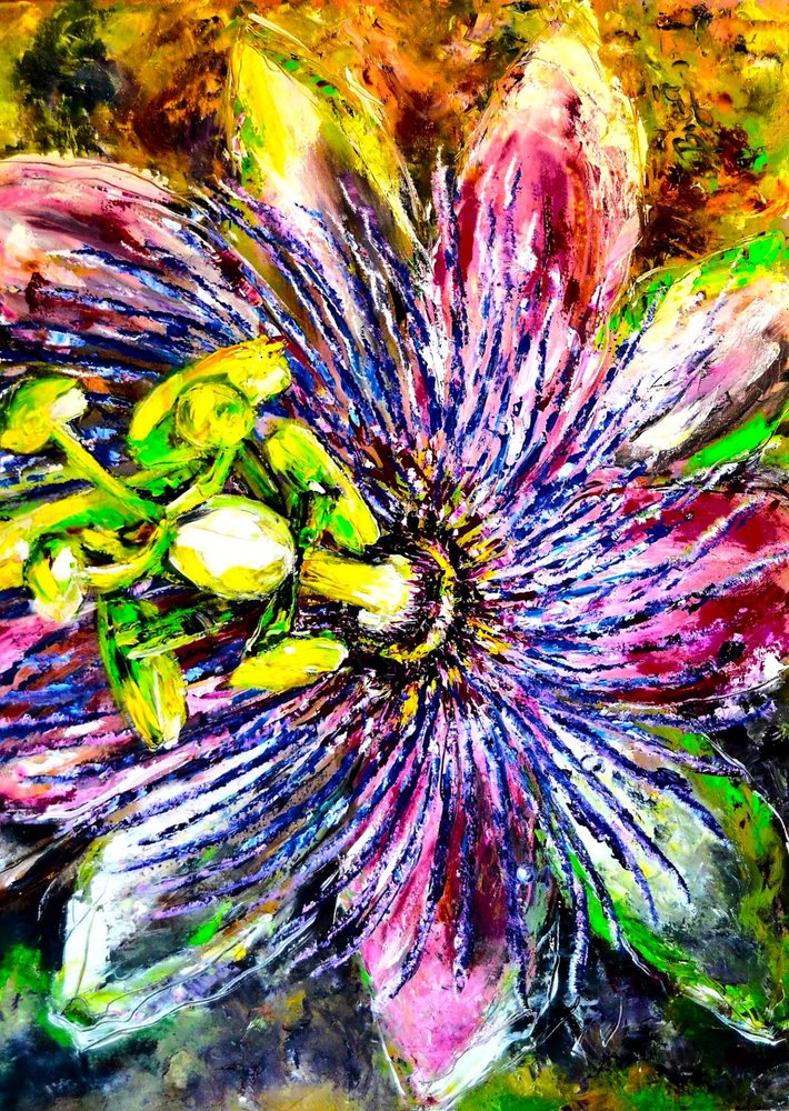 Fioritura vivace della passiflora da Anda Bieza