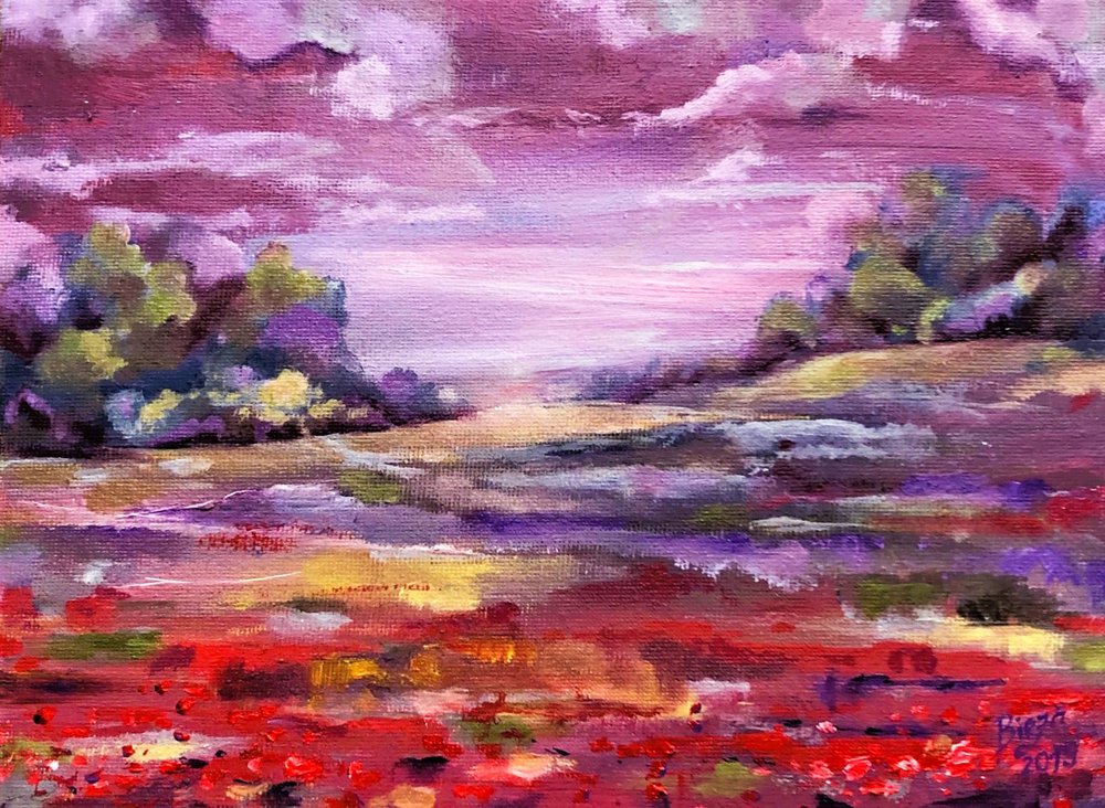 Un campo di papaveri dai colori vivaci da Anda Bieza
