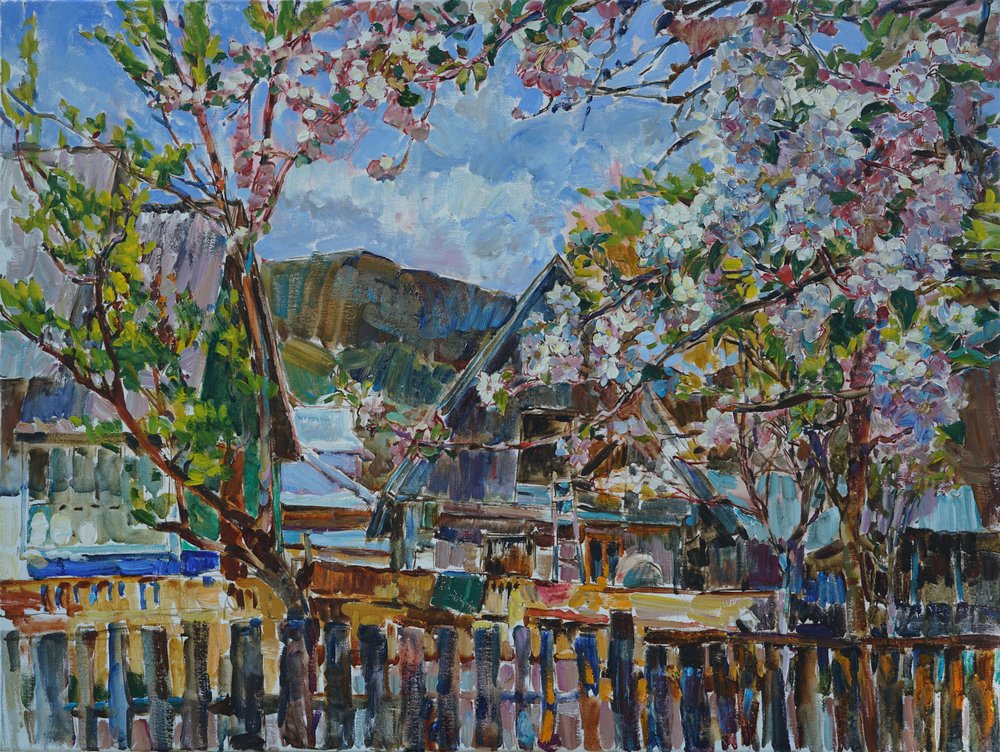 Il villaggio di Blooming Mountain da Andrii Kutsachenko