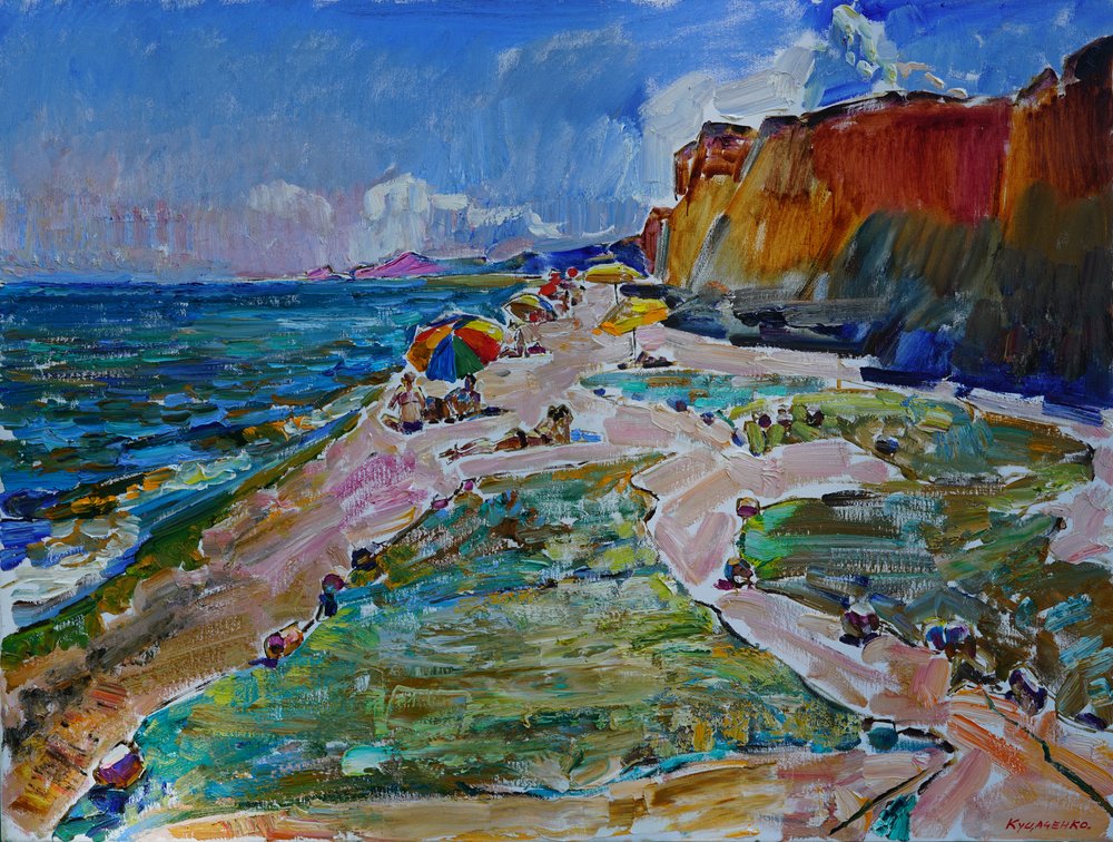 Scogliere colorate sulla spiaggia da Andrii Kutsachenko