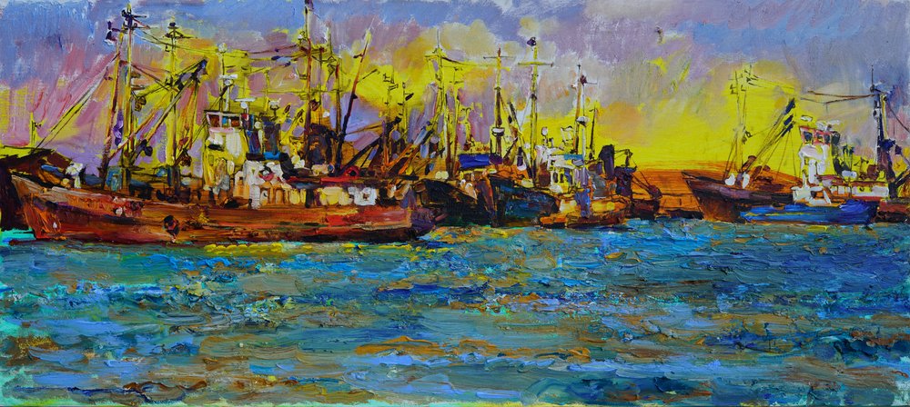 Barche da pesca al tramonto da Andrii Kutsachenko