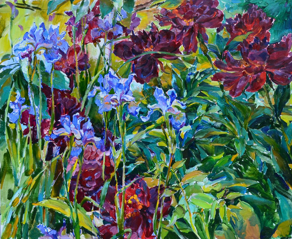 Giardino fiorito dai colori vivaci da Andrii Kutsachenko