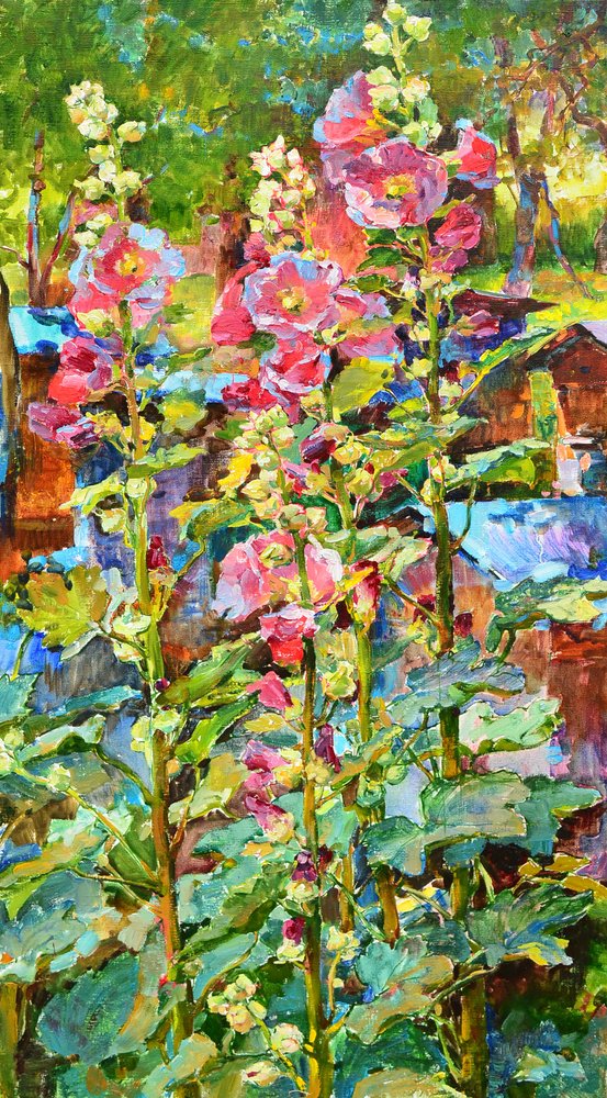 Un giardino rigoglioso di malvarose da Andrii Kutsachenko