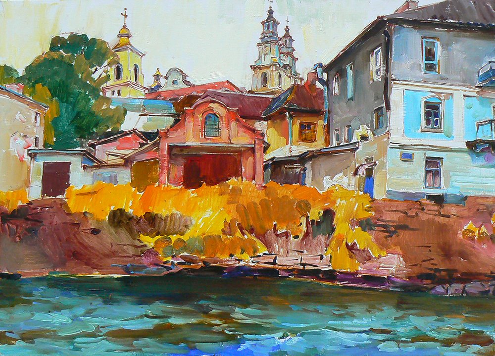 Una vivace città sul fiume da Andrii Kutsachenko