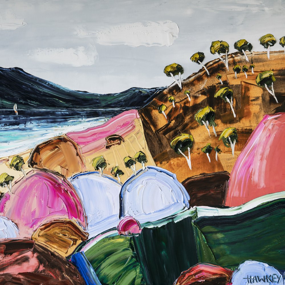 Paesaggio costiero dai colori vivaci da Angela Hawkey