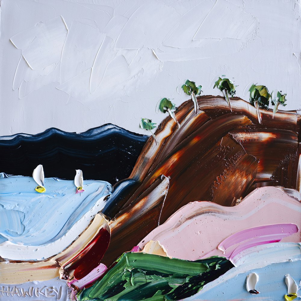 Barche a vela costiere con finiture in rilievo da Angela Hawkey