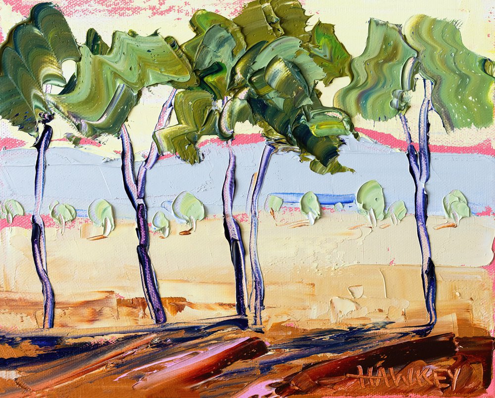Alberi verdi con texture da Angela Hawkey