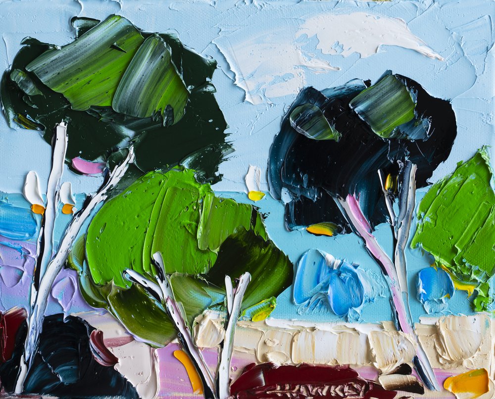 Paesaggio vivace a impasto da Angela Hawkey