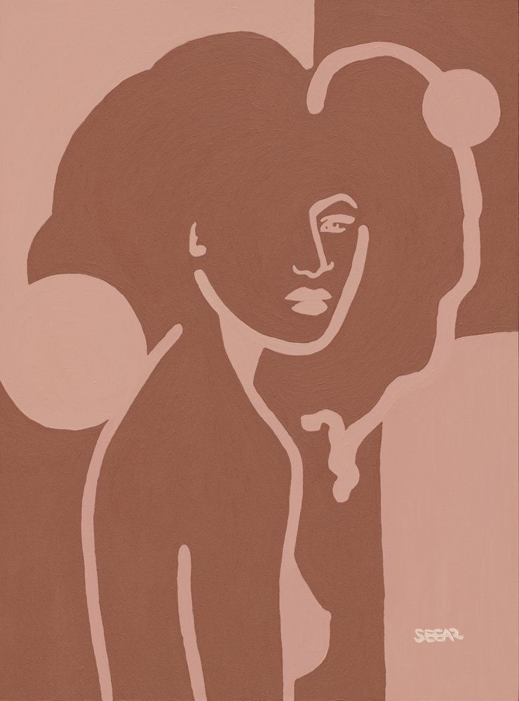 Donna nuda in stile minimalista da Angela Seear