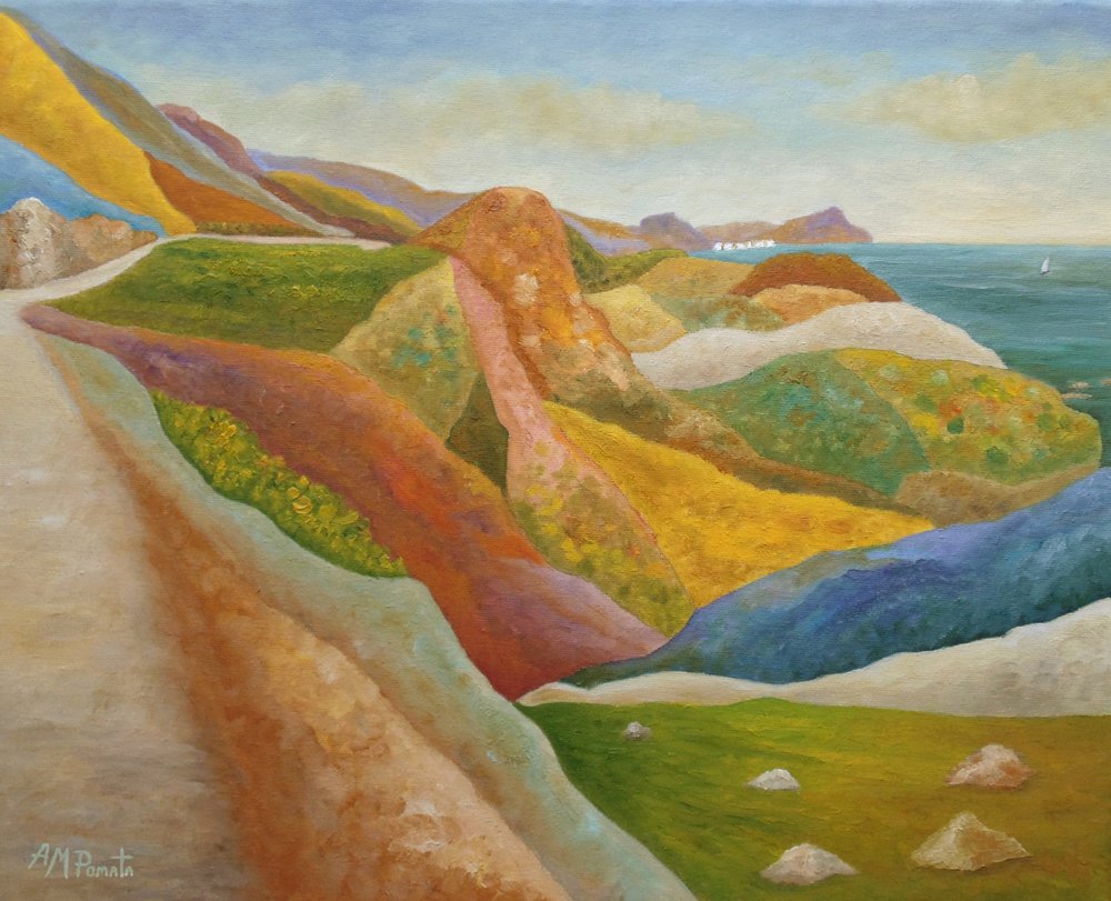 Paesaggio costiero dai colori vivaci da Angeles M. Pomata