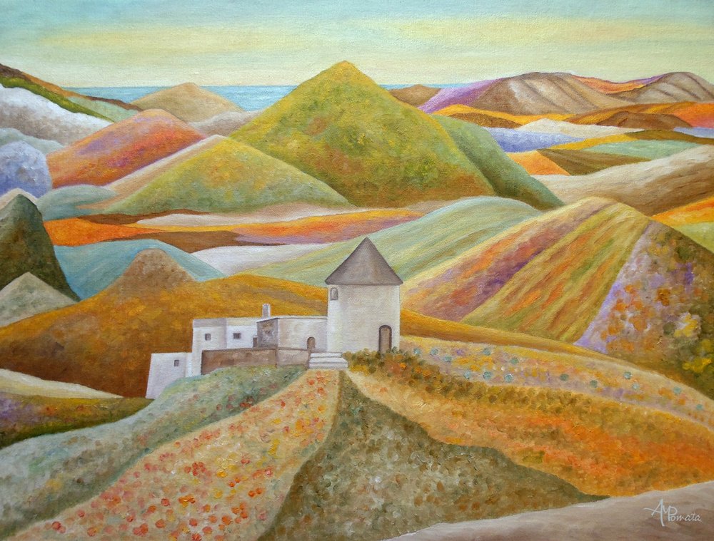 Il colorato mulino sul pendio da Angeles M. Pomata