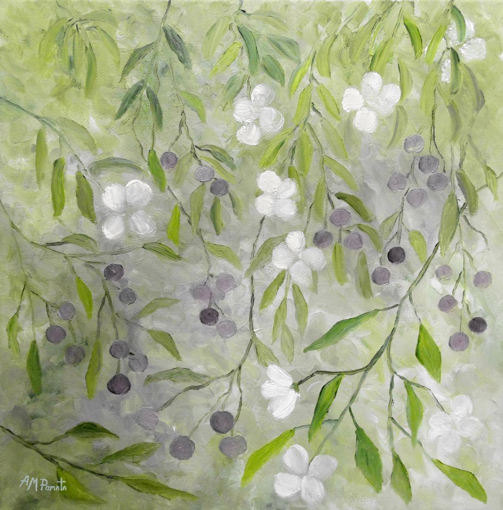 Rami di ulivo in fiore da Angeles M. Pomata