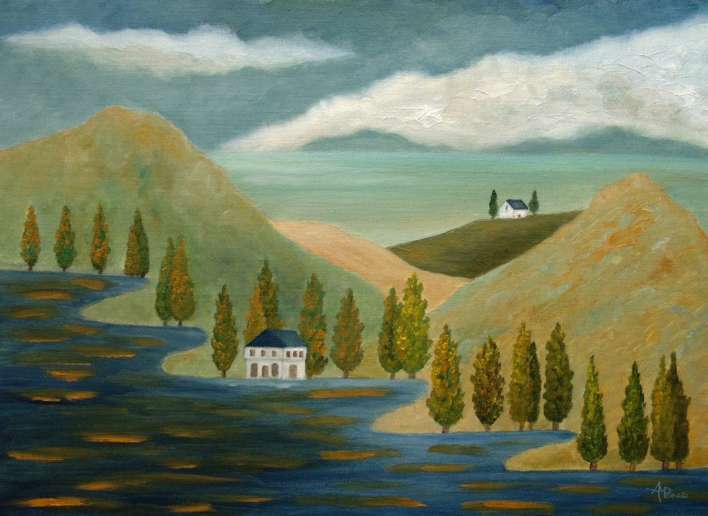 Paesaggio tranquillo sul lago da Angeles M. Pomata