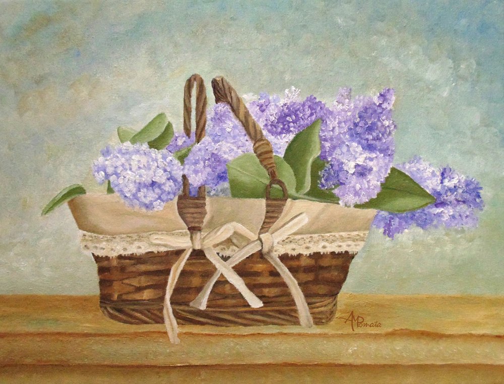 Cestino lilla viola da Angeles M. Pomata
