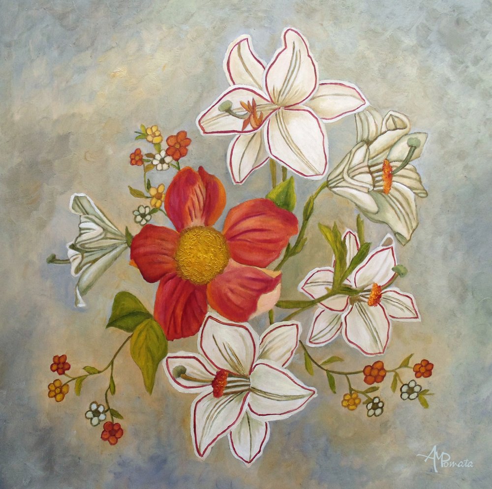 Mazzo di fiori rossi e bianchi da Angeles M. Pomata