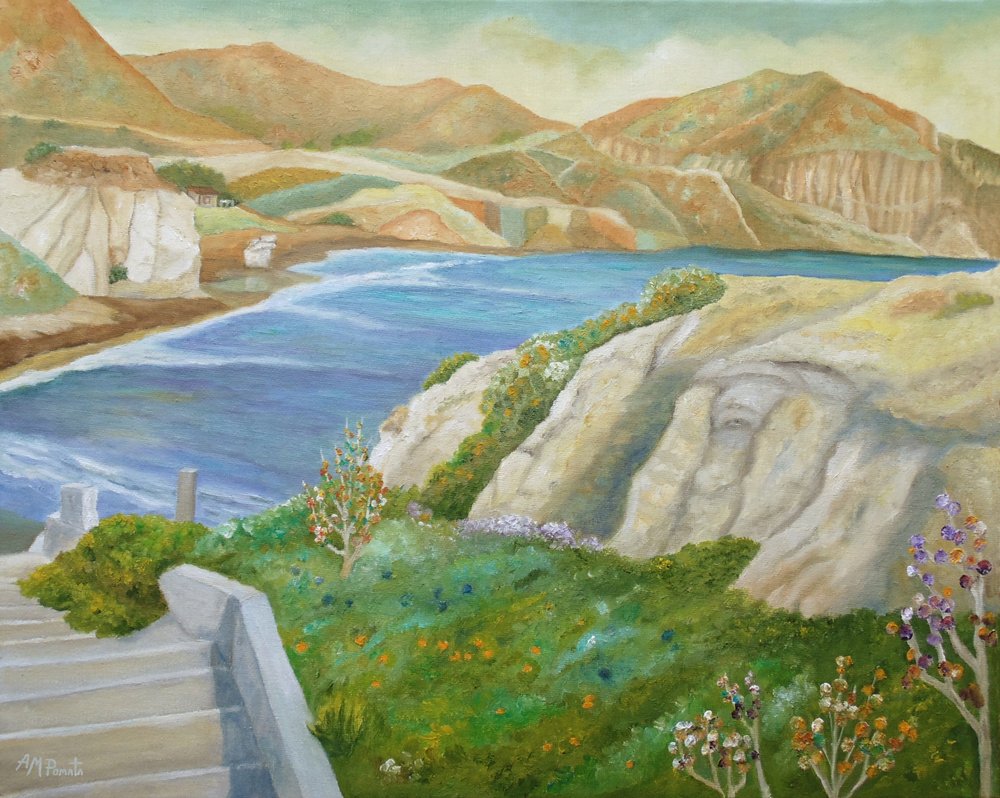 Sentiero lungo la scogliera sul mare da Angeles M. Pomata