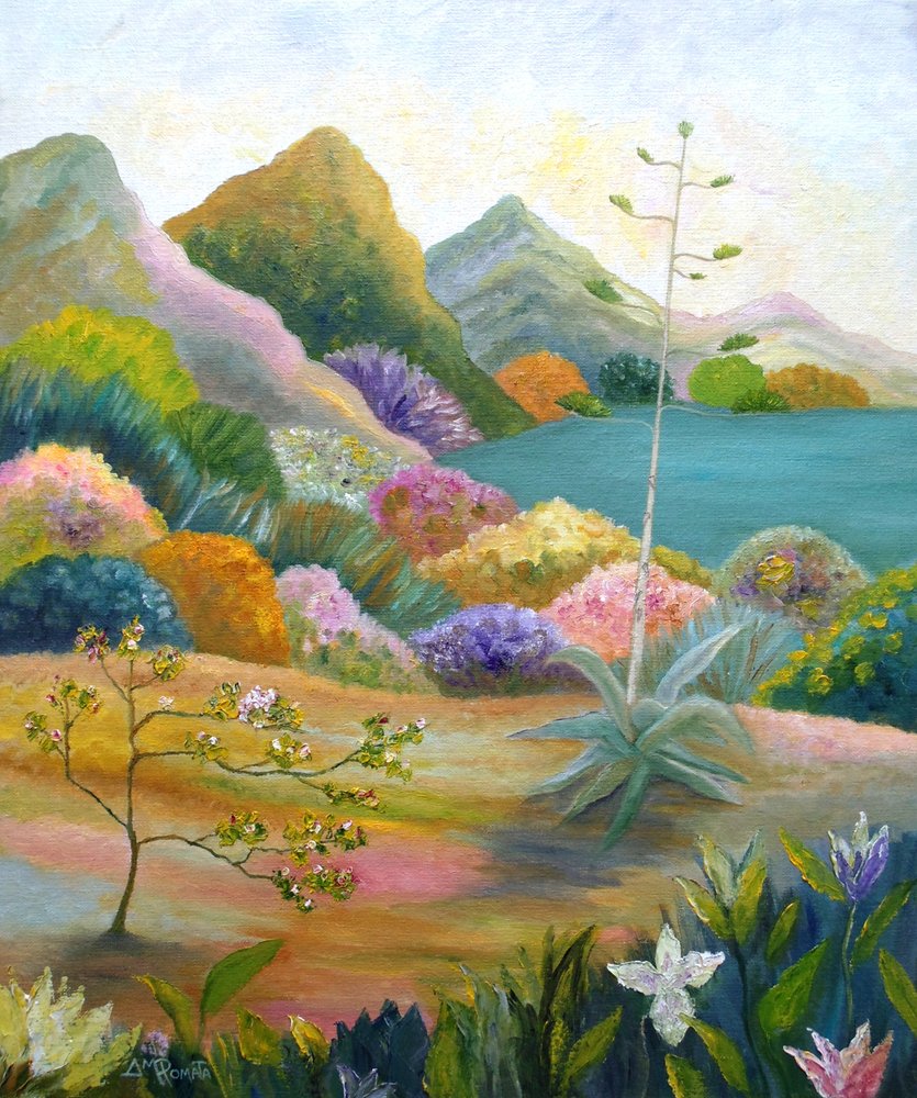 Un paesaggio desertico dai colori vivaci da Angeles M. Pomata