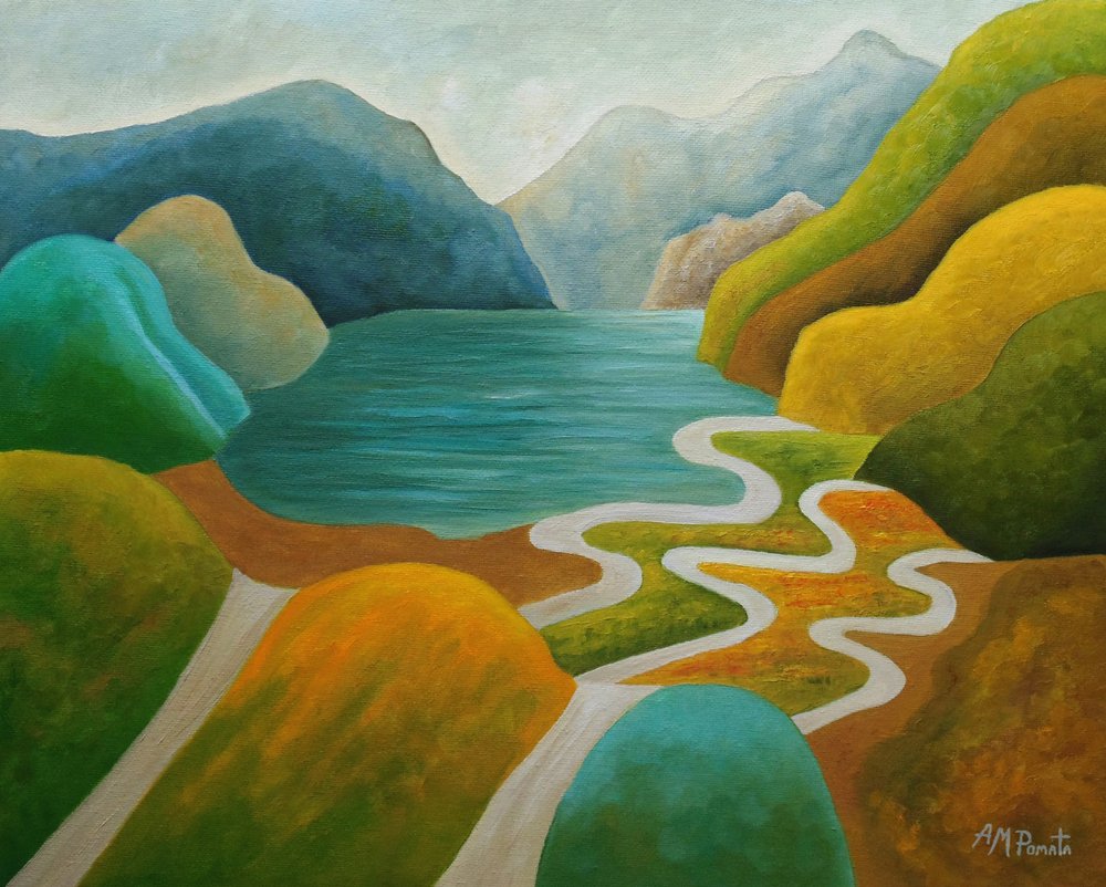 Sentiero vivace sul fianco della collina da Angeles M. Pomata
