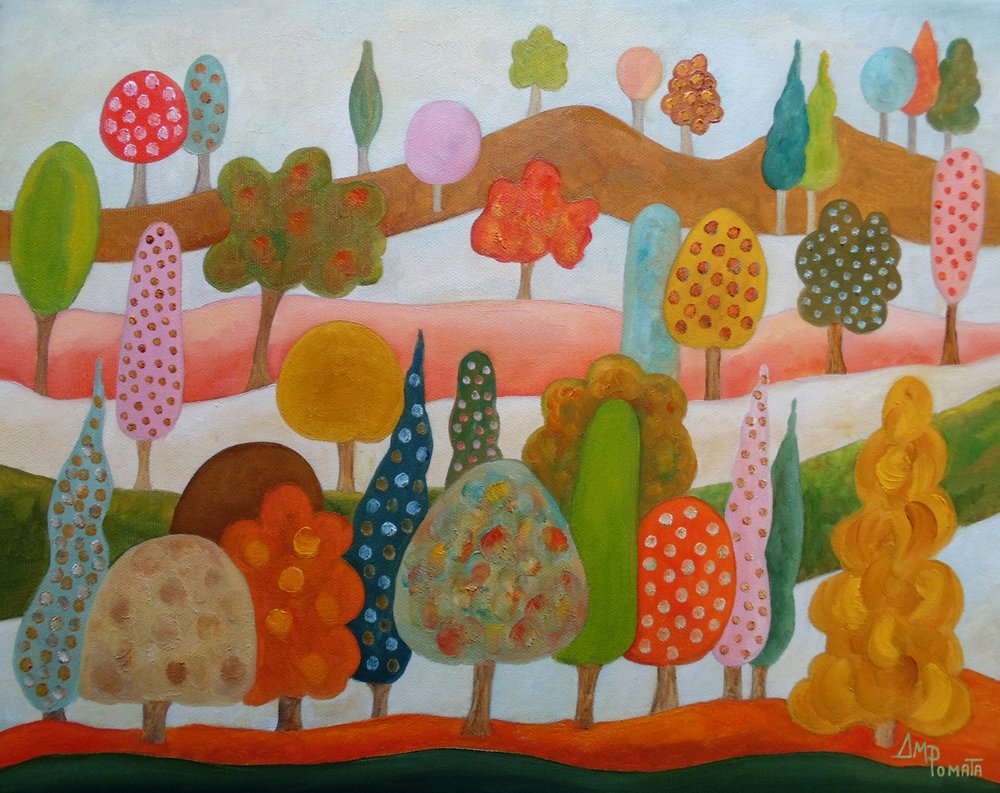 Paesaggio con alberi stravaganti da Angeles M. Pomata