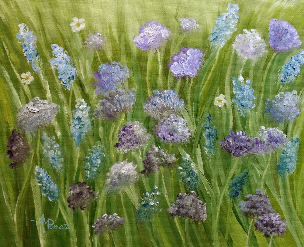 Il prato di fiori selvatici in fiore da Angeles M. Pomata