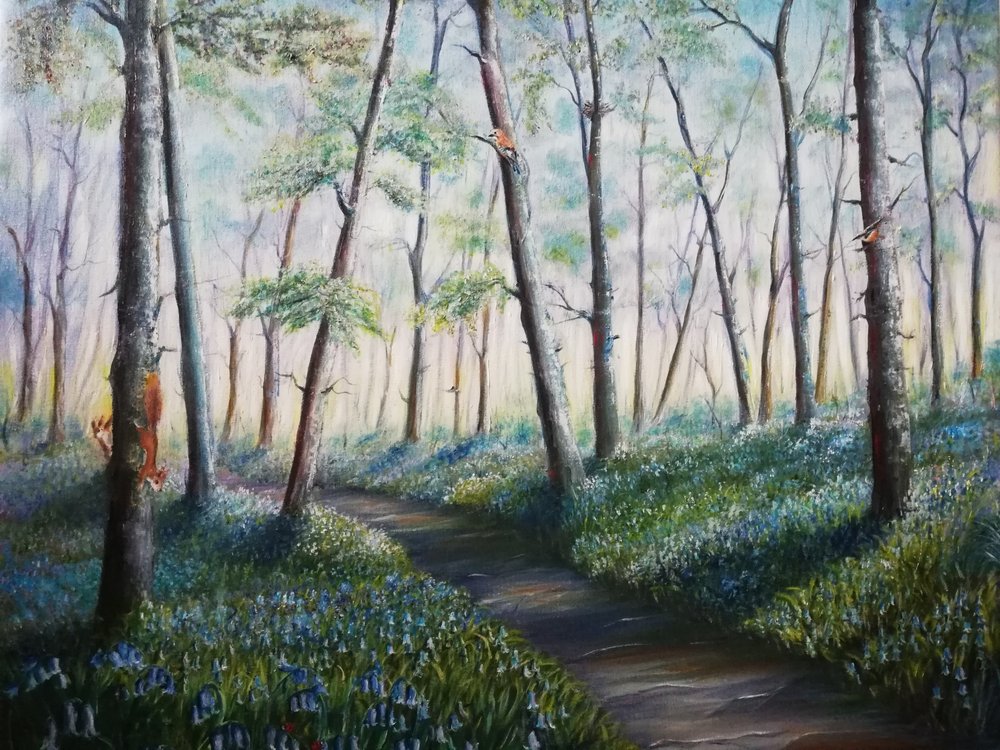Sentiero nel bosco di campanule da Annette Armitage