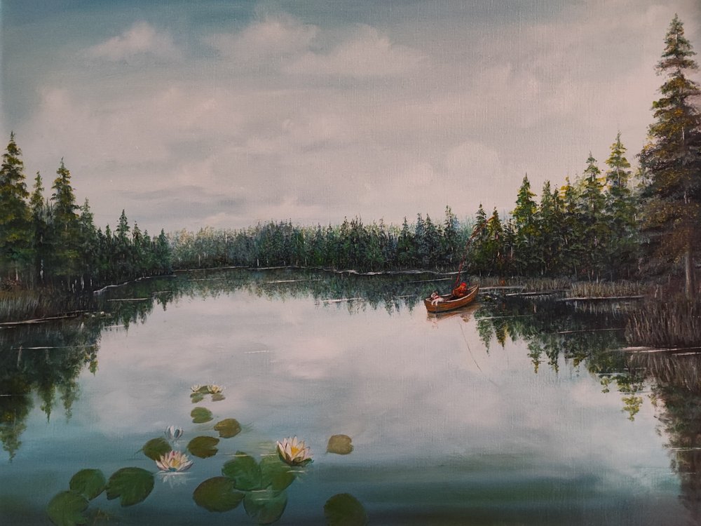Pesca in un lago tranquillo da Annette Armitage