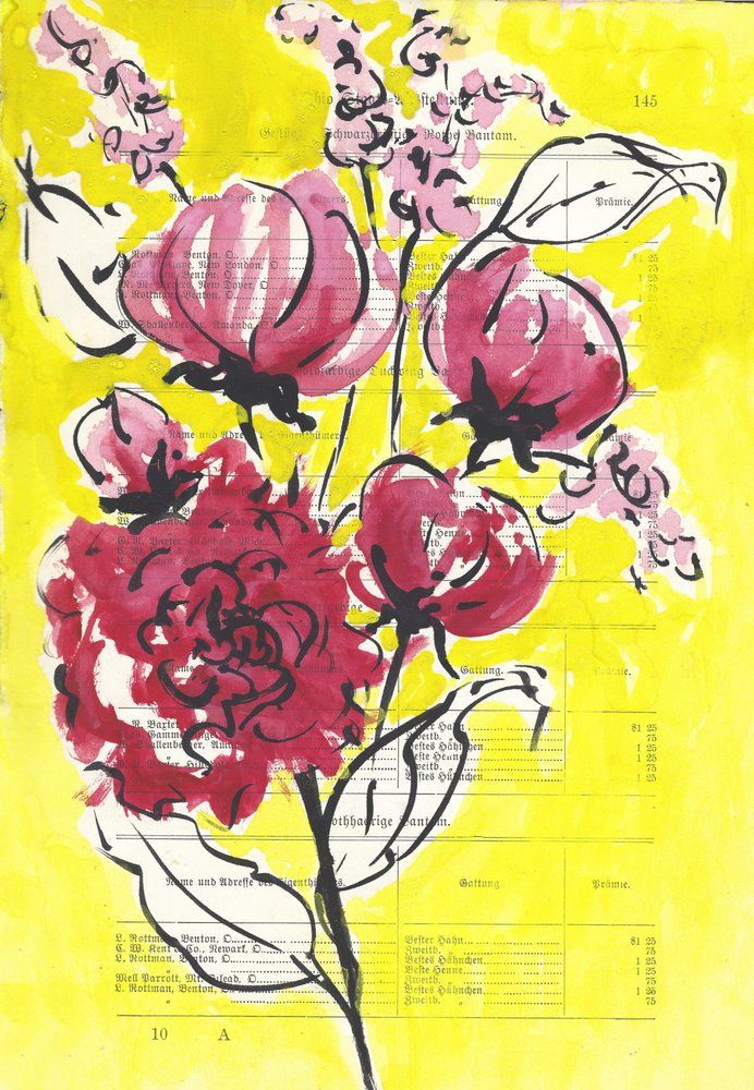 Rosa, floreale, giallo da Annick