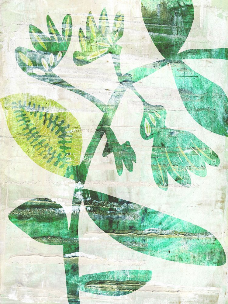 Elementi botanici verdi con texture da Annick