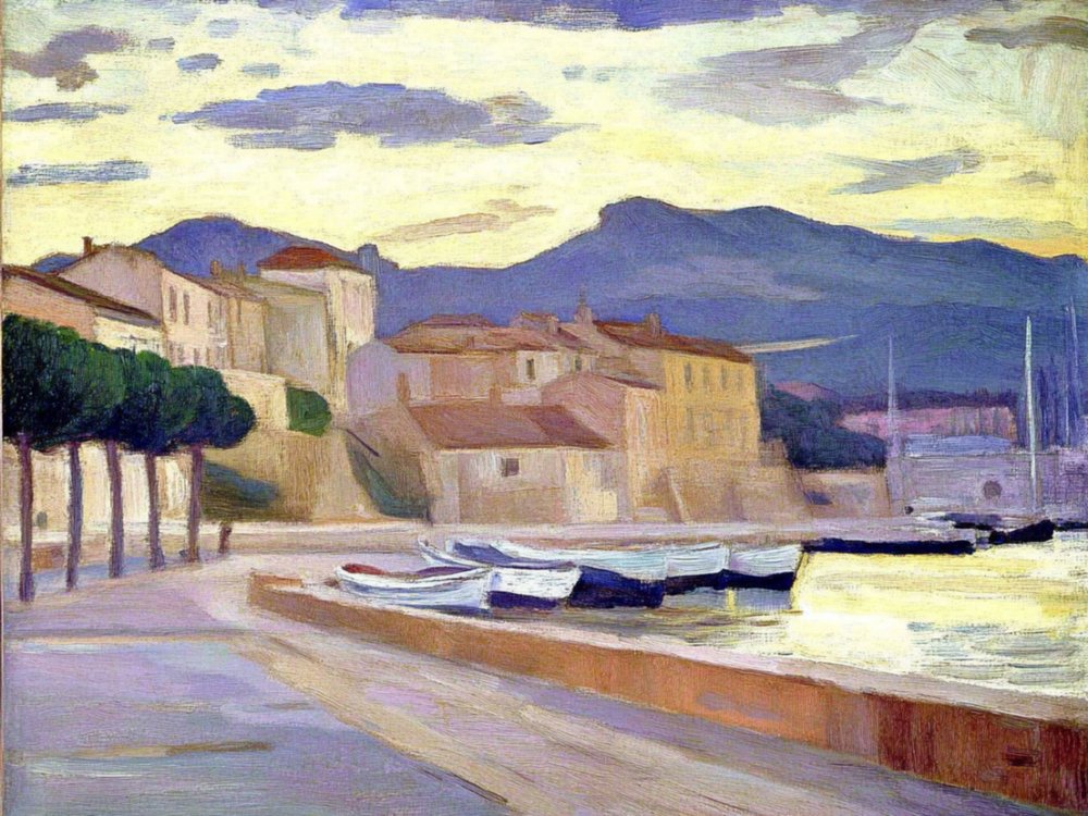 Tramonto sul porto del Mediterraneo da Avanesova Elena