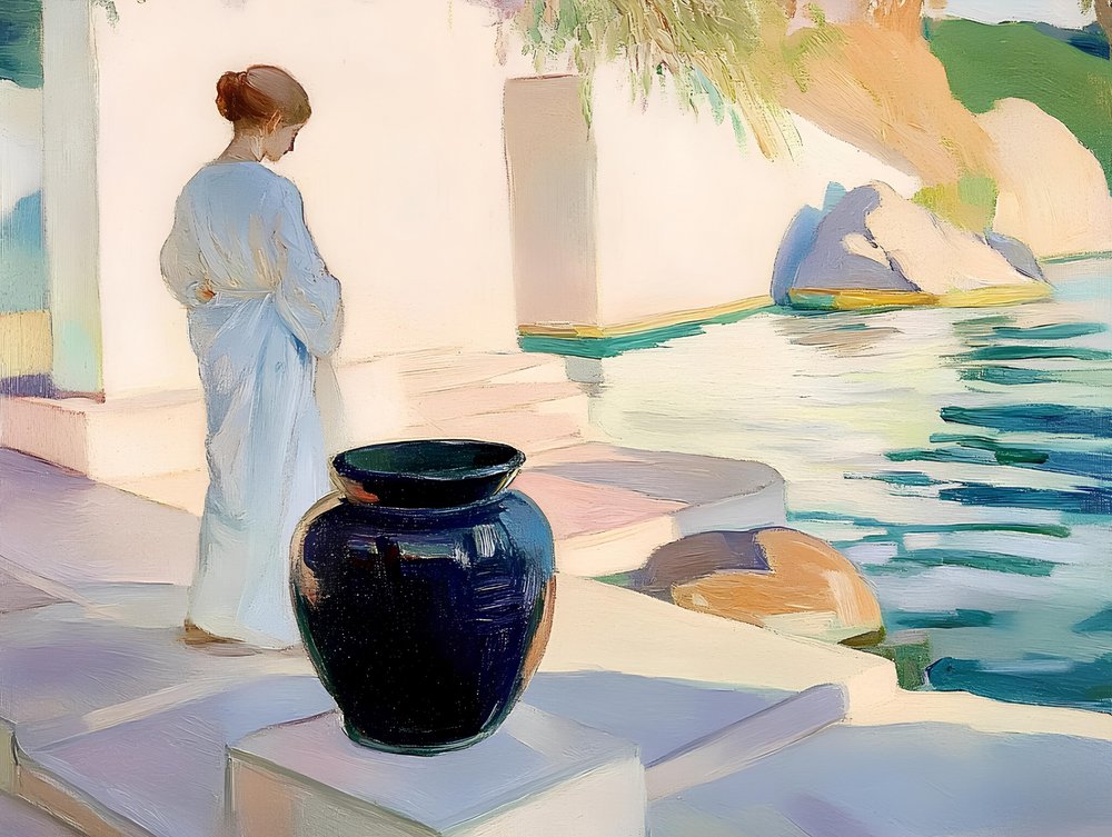 Vaso blu "Serene Woman" da Avanesova Elena