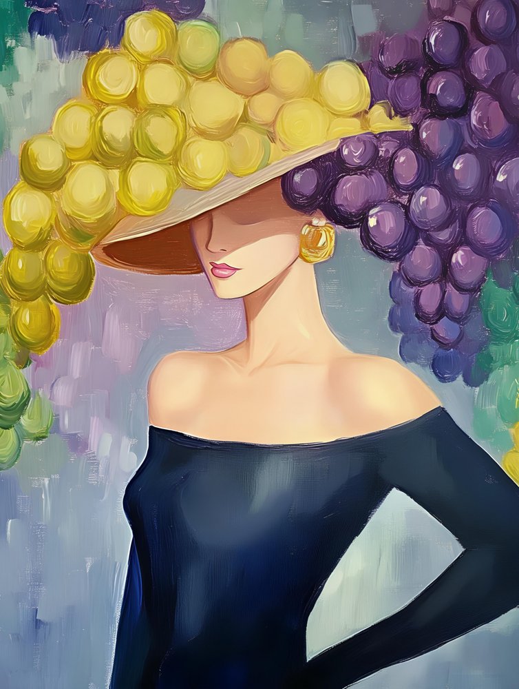 Elegante cappello da donna con motivo a grappolo d