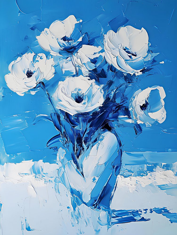 Fiori blu in rilievo da Avanesova Elena