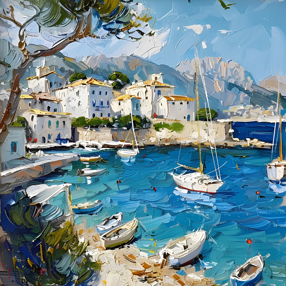 Un vivace porto mediterraneo da Avanesova Elena