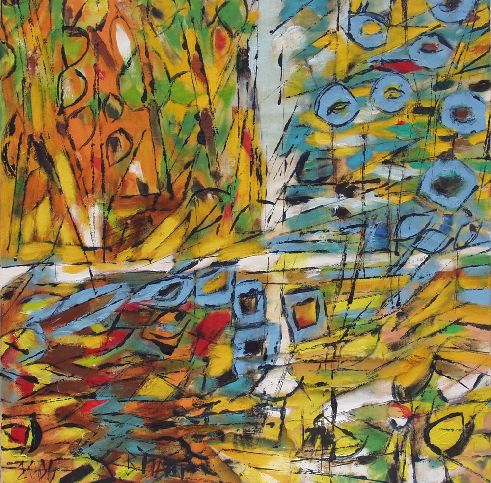 Paesaggio astratto dai colori vivaci da Barbara Piatti