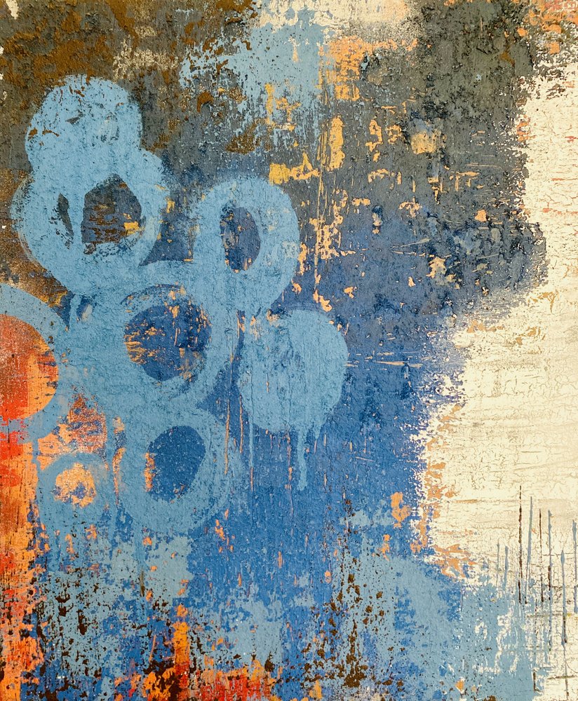 Cerchi blu invecchiati da Berit Pihl