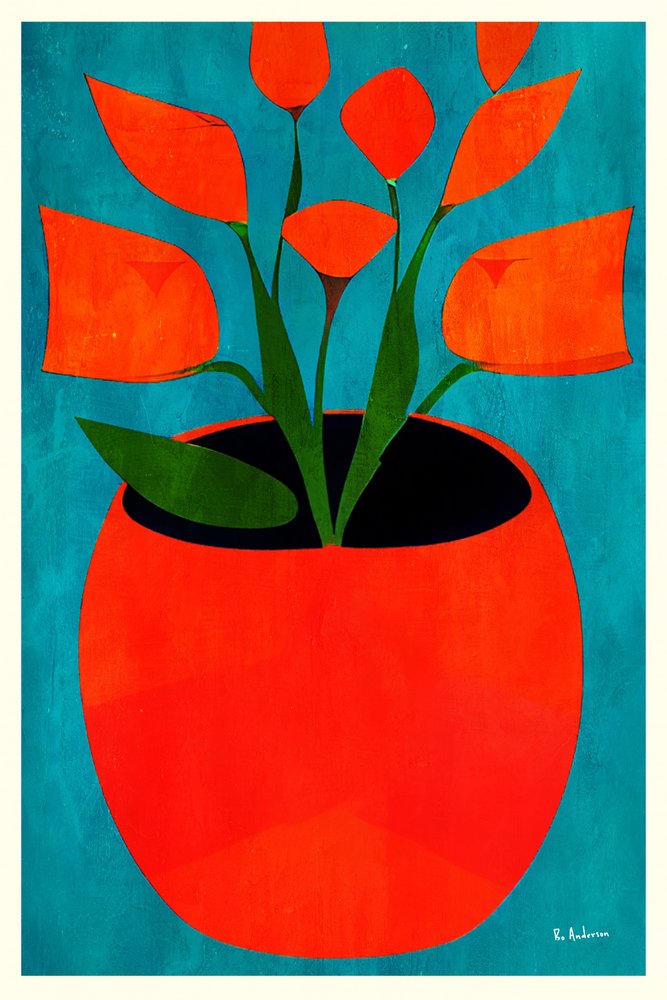 Fiori in vaso dai colori vivaci da Bo Anderson