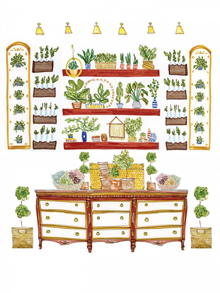 Un rigoglioso giardino interno da Breanna Megan Studio