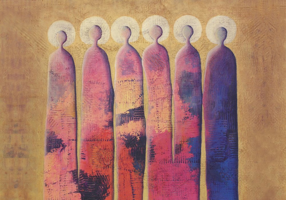 Figure colorate circondate da un alone da Carolina Gårdheim